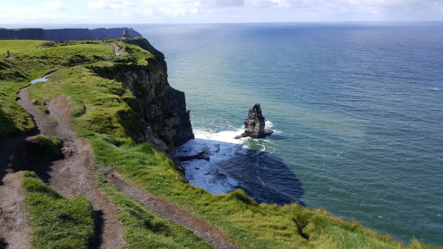 Near the top of the cliffs